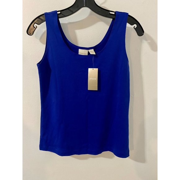 Chico's Tank women's size Small US 4, NEW, round neck, Sleveless, blue. - Picture 5 of 11